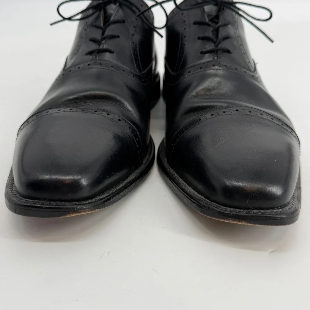 Allen Edmonds‎ Evanston Mens Black Leather Cap Toe Oxford Dress Shoes 10.5 EEE